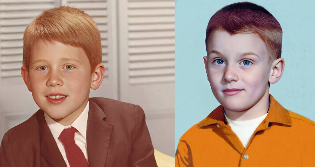 Side by side pictures of Ron Howard and Daniel Wolfert at age 7.