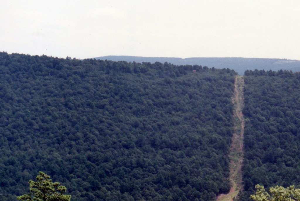 An image showing the remote mountain ridge where the Author's cabin was located. 