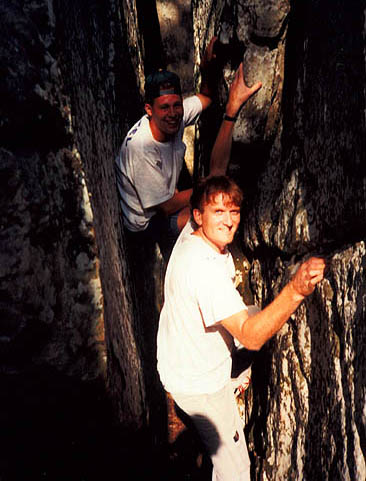 The Author rock climbing at Robber's Cave State Park in Oklahoma.