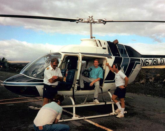 Daniel Wolfert shooting resort video from a helicopter.