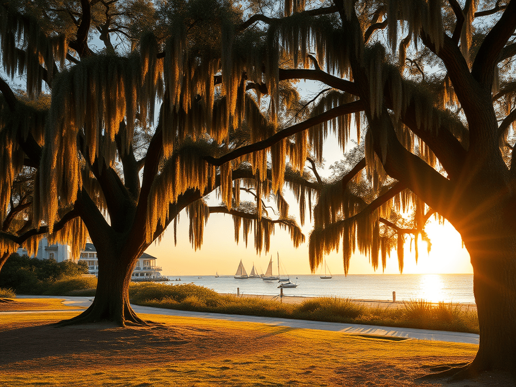 A depiction of Sea Island, Georgia in the USA.