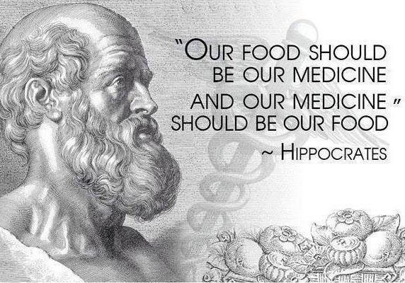A quote from Hippocrates: "Our food should be our medicine and our medicine should be our food."