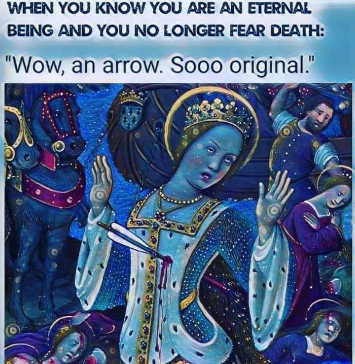 An image of a woman who does not fear her impending death.