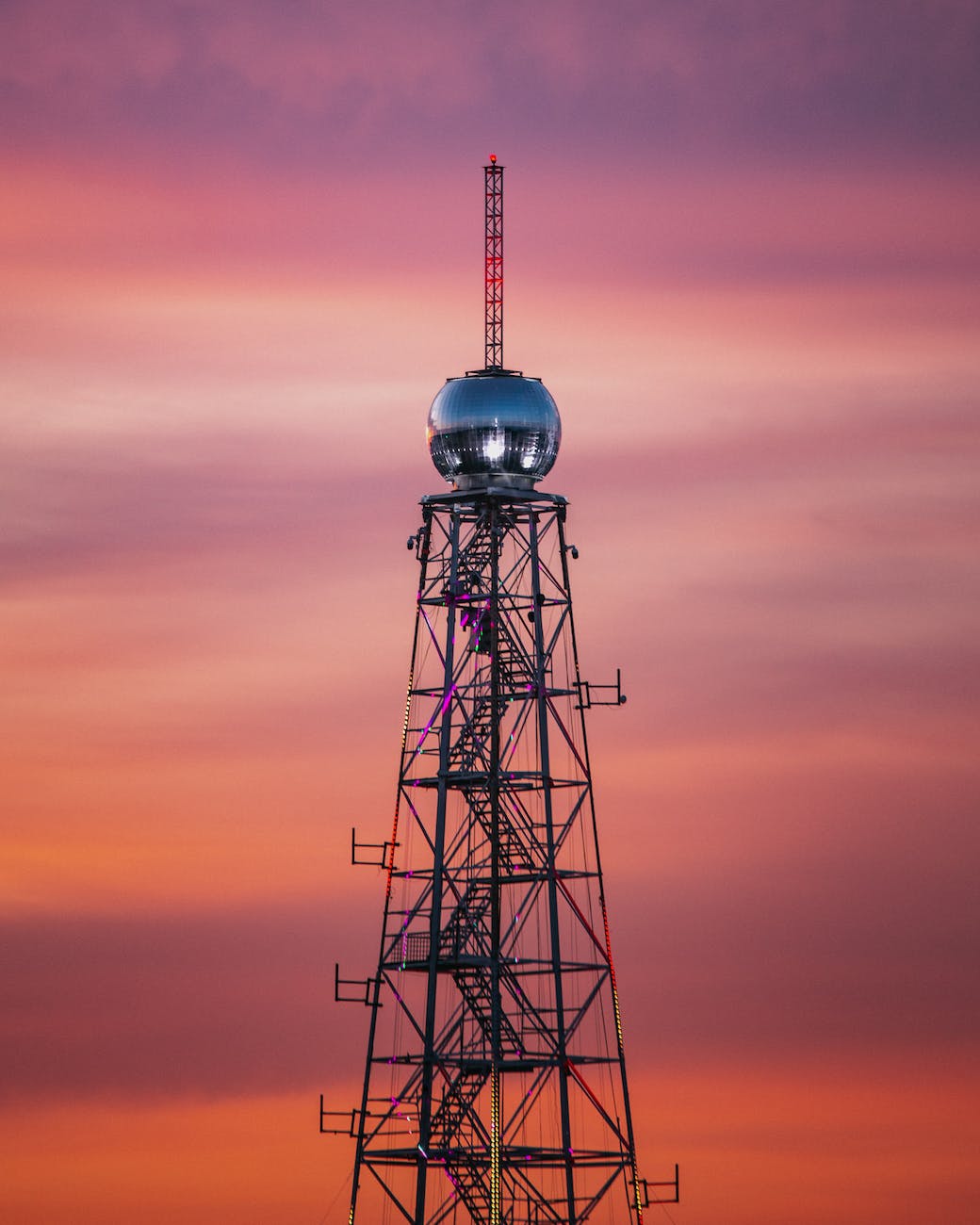 A radio transmission tower. 