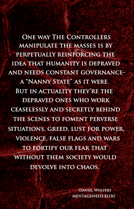 A meme that explains how The Controllers manipulate the masses. 