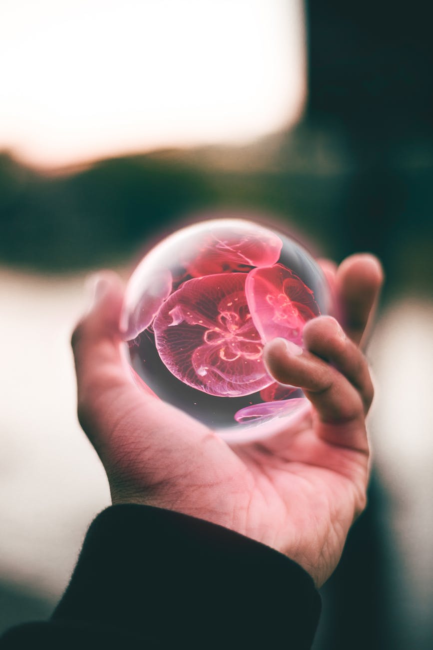 A image of a person holding a small crystal ball in their hand to illustrate the concept of Psychometry.