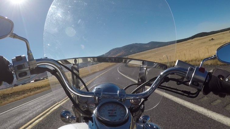 Riding a motorcycle POV through the Coconino National Forest.