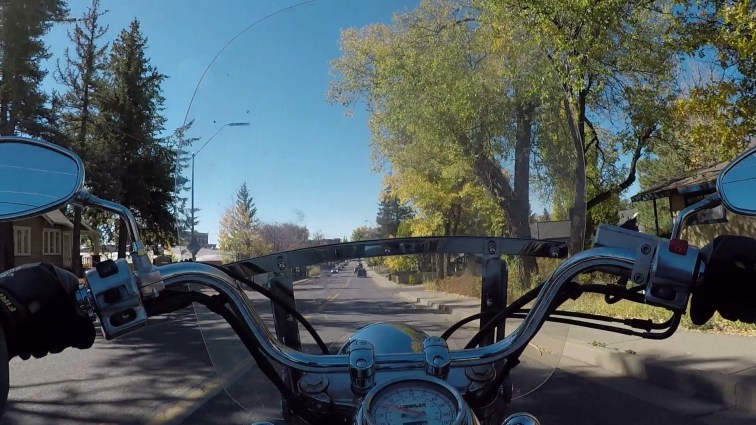 POV riding a motorcycle in Flagstaff, Arizona