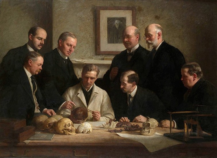 A painting illustrating the "Gentlemen Scientists" of a bygone era.