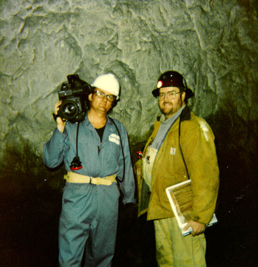 The Author Daniel Wolfert in a deep underground lead mine. 
