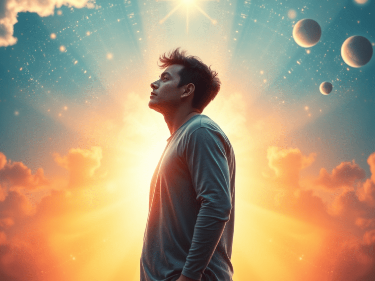 An image depicting a young man with an exceptional vision.