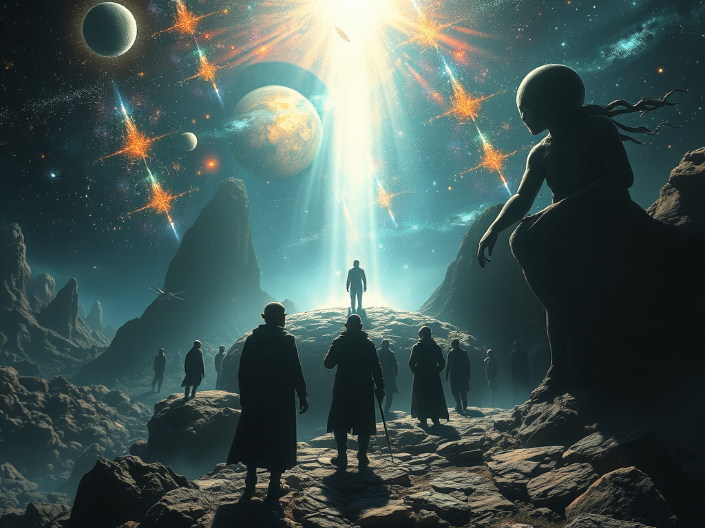 An image depicting Source and the many forms of cosmic consciousness.