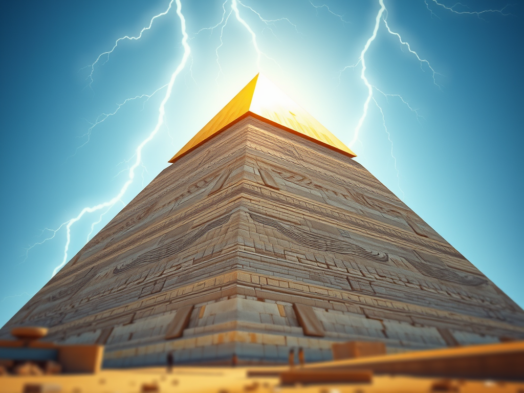 An illustration of a  pyramid zero point energy generator. 