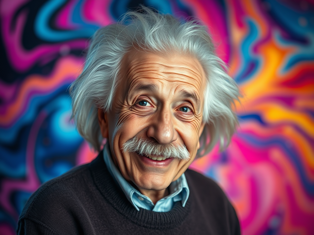 An image depicting an enlightened Albert Einstein.