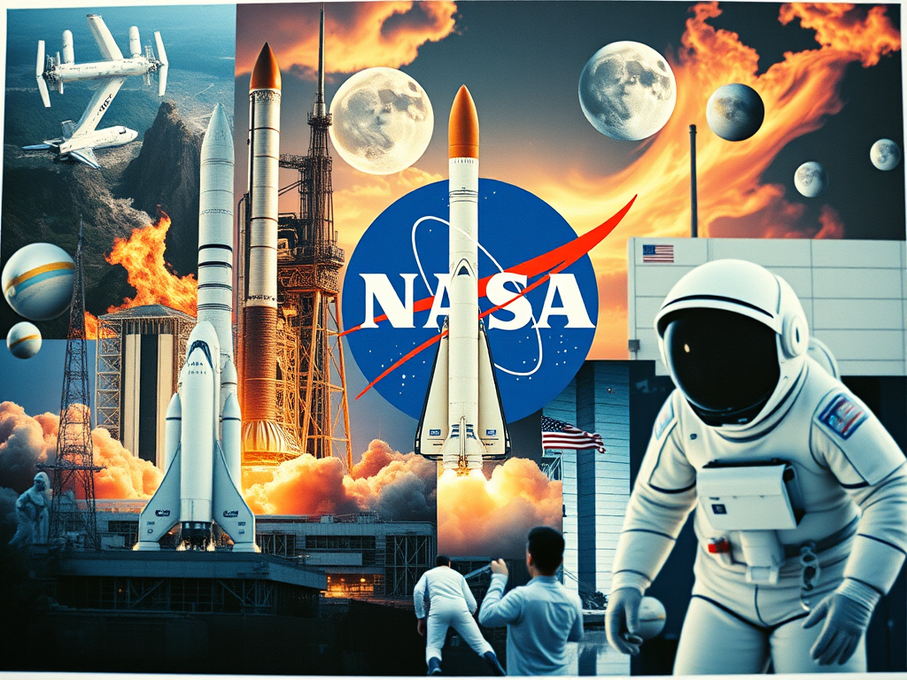 A collage representing NASA.