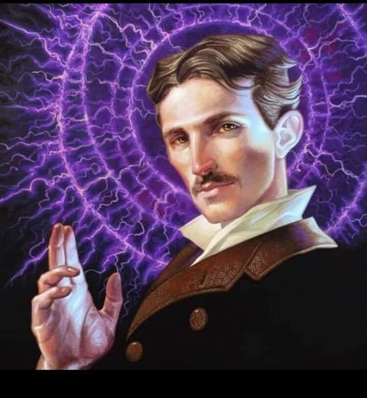 An illustration of Nikola Tesla.