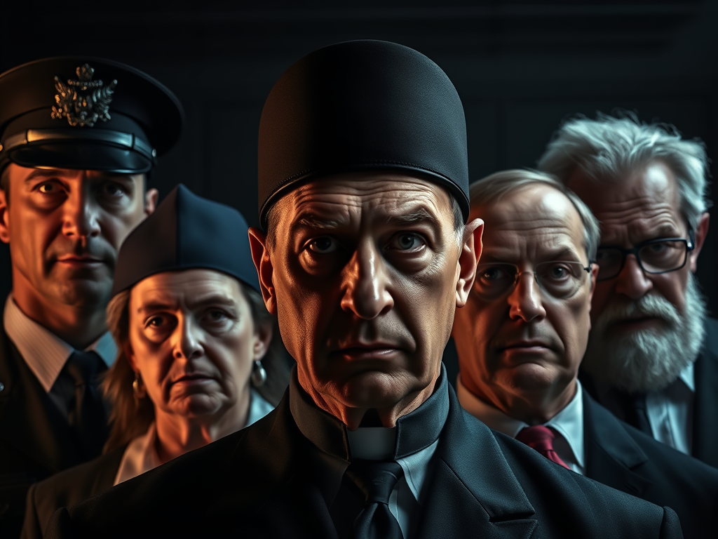 An image of shadowy figures from various authorities that represents the Controllers or Shadow Government. 