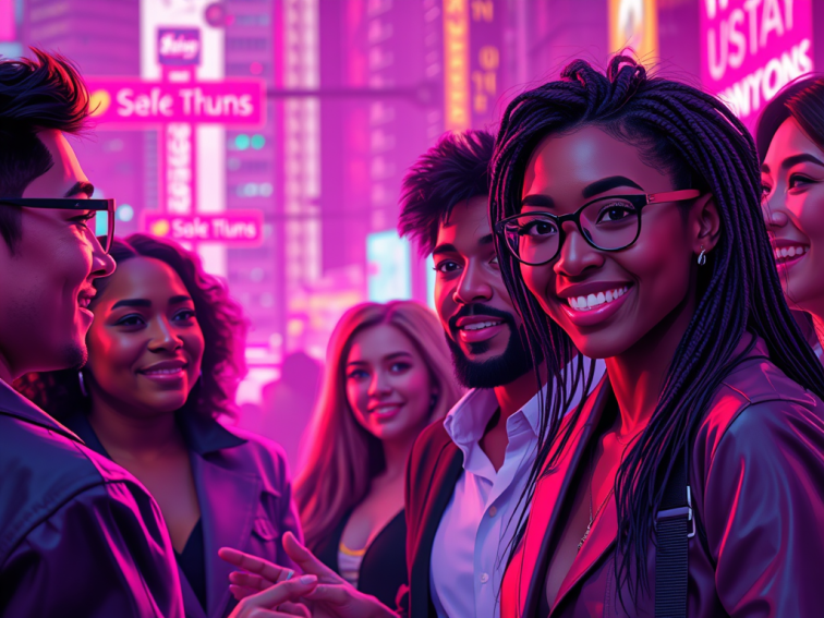 An image depicting friends sharing happy moments. 