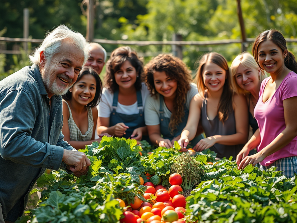An image to represent the concept of abundance through cooperation and generosity. 