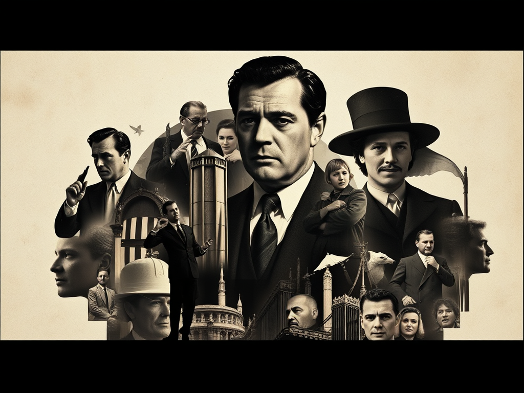 A collage of images to represent the classic film "Citizen Kane".