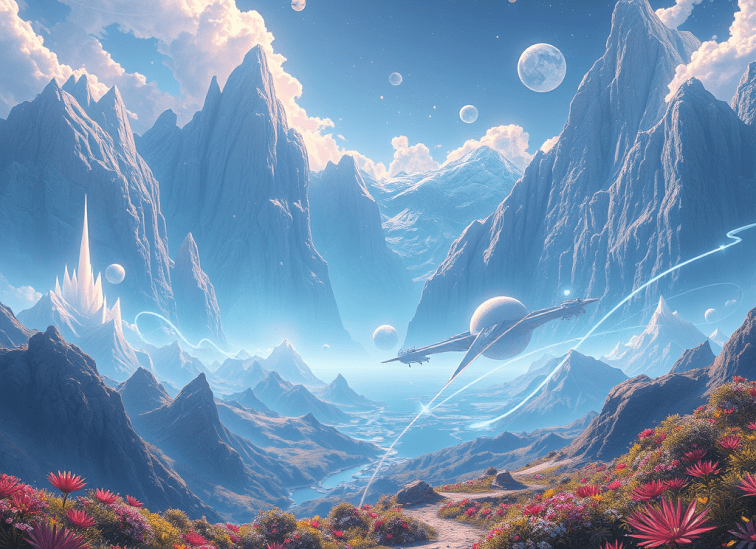 An idyllic extraterrestrial planet.