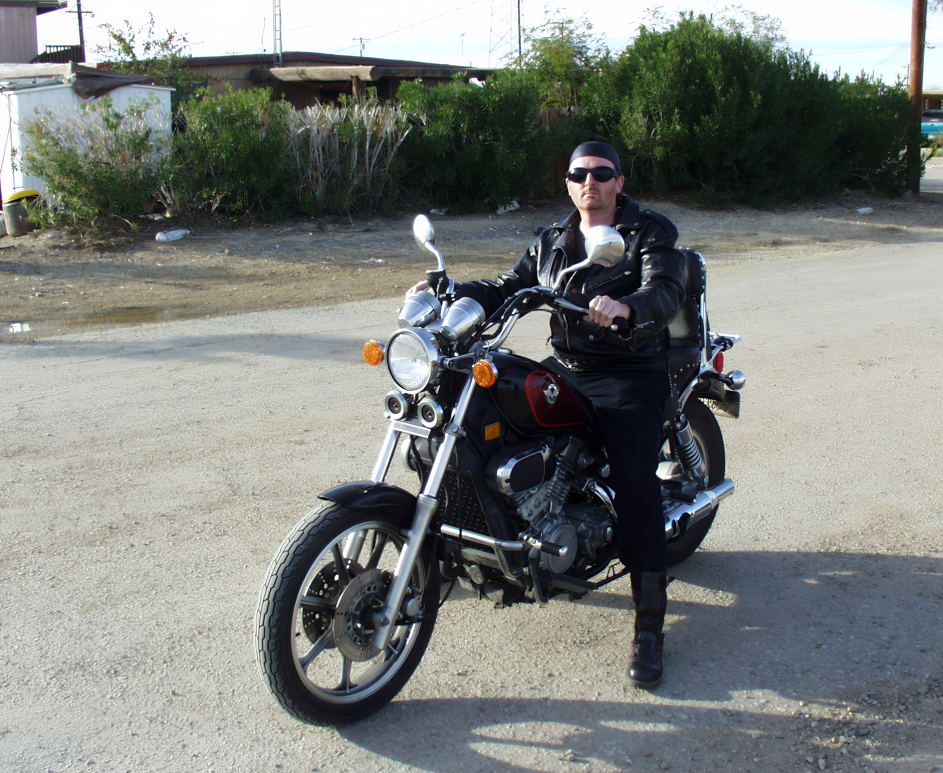 The Author on his Kawasaki Vulcan motorcycle circa 2004.