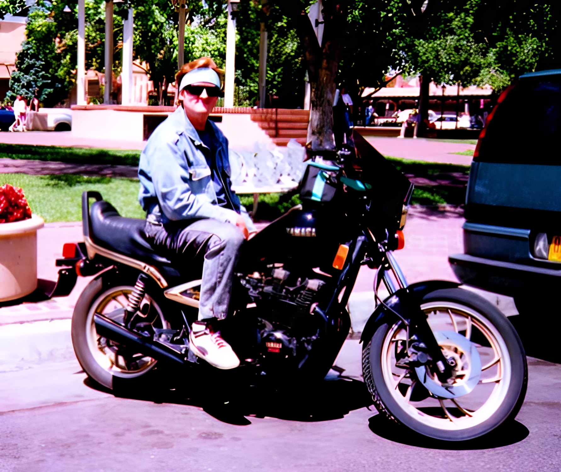 The Author sitting on his Yamaha Midnight Maxim motorcycle.