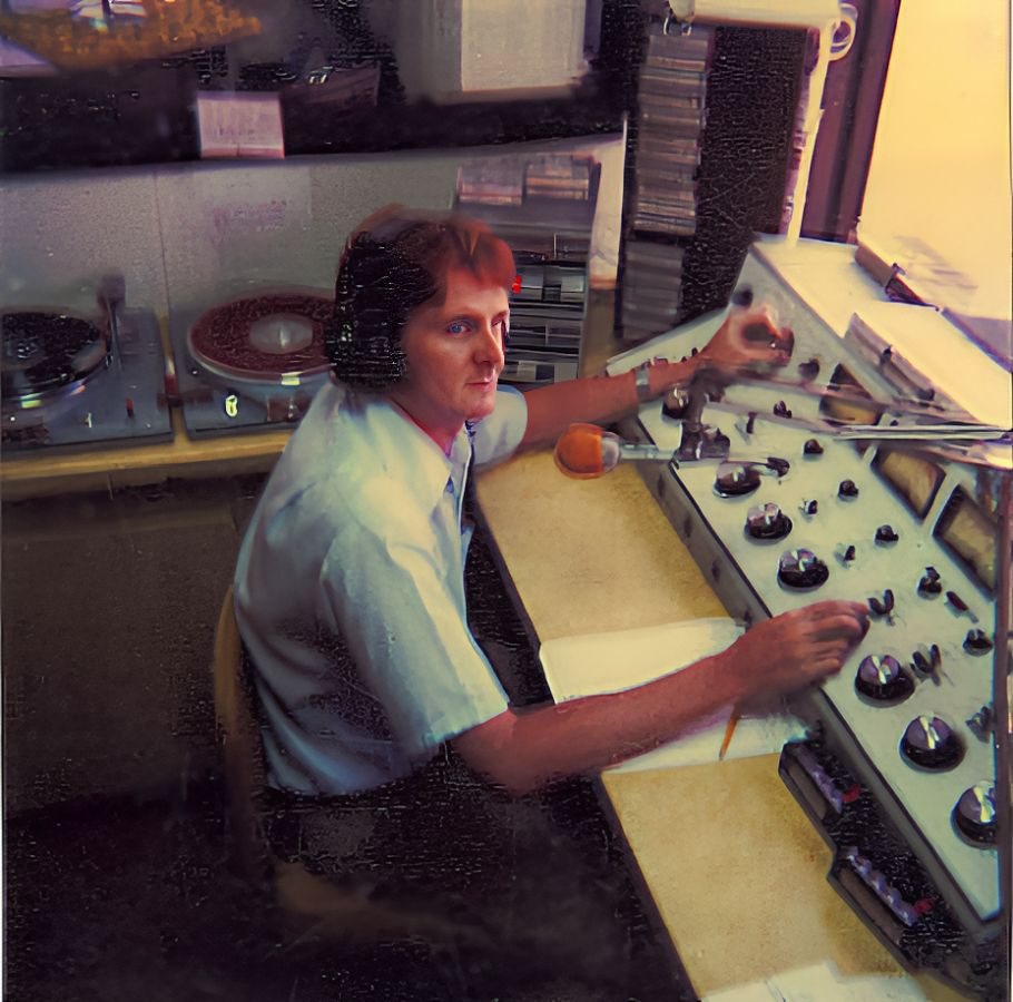 The Author working at a Dallas Radio Station circa 1980.